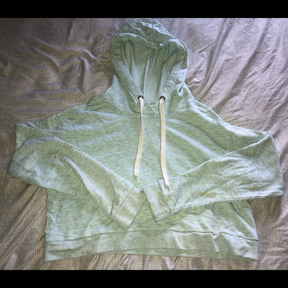 Light Blue Cropped Hoodie